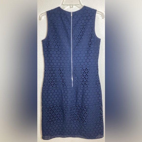 Karl Lagerfeld Paris Dress with Bow Detailed Navy Blue size 2 Midi Lined - Picture 4 of 5